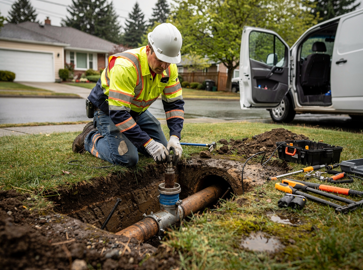 Sewer Line Spot Repair in Seattle 98115, WA